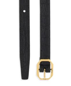 Replica YSL Saint Laurent Frame Buckle Thin Belt in Smooth Leather 2
