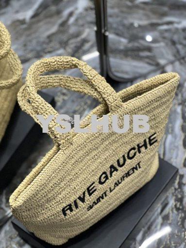 Replica YSL Saint Laurent Rive Gauche Supple Tote Bag In Raffia Croche 3