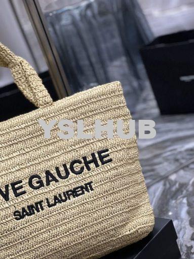 Replica YSL Saint Laurent Rive Gauche Supple Tote Bag In Raffia Croche 6