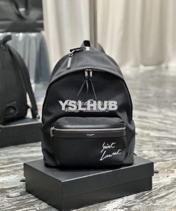 Replica YSL Saint Laurent Embroidered City Backpack In Canvas 534968