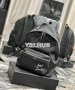 Replica YSL Saint Laurent Embroidered City Backpack In Canvas 534968 2