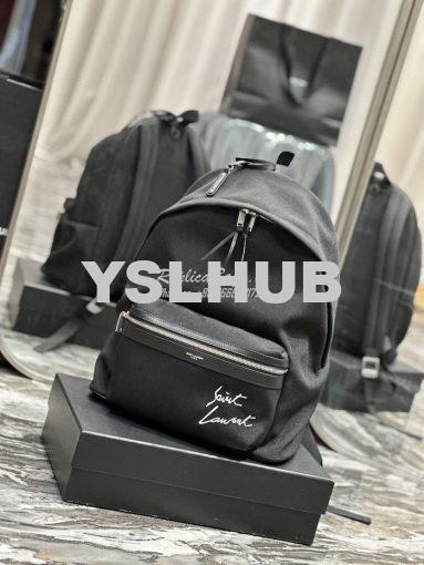 Replica YSL Saint Laurent Embroidered City Backpack In Canvas 534968 2
