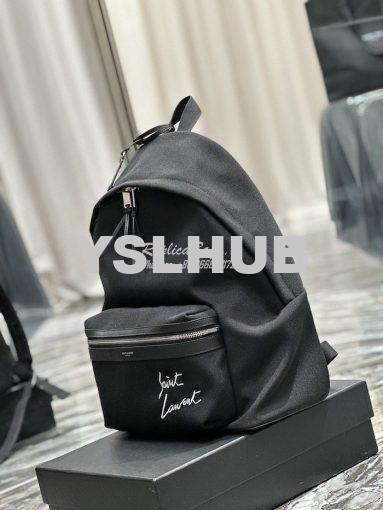 Replica YSL Saint Laurent Embroidered City Backpack In Canvas 534968 3