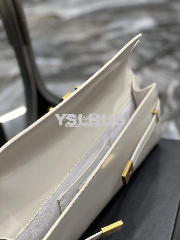 Replica YSL Saint Laurent Manhattan Clutch In Box Leather 695949 Blanc 9