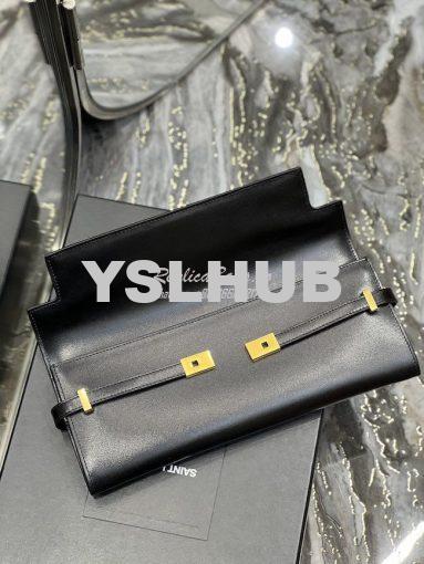Replica YSL Saint Laurent Manhattan Clutch In Box Leather 695949 Black 7