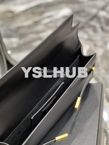 Replica YSL Saint Laurent Manhattan Clutch In Box Leather 695949 Black 8