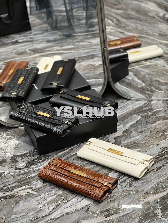Replica YSL Saint Laurent Manhattan Clutch In Box Leather 695949 Black 10