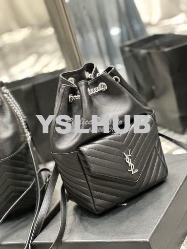 Replica YSL Saint Laurent Joe Backpack In Lambskin 672609 Black Silver 4