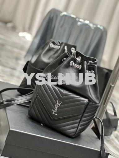 Replica YSL Saint Laurent Joe Backpack In Lambskin 672609 Black Silver 5