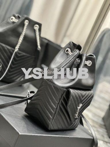 Replica YSL Saint Laurent Joe Backpack In Lambskin 672609 Black Silver 8