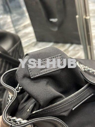 Replica YSL Saint Laurent Joe Backpack In Lambskin 672609 Black Silver 9