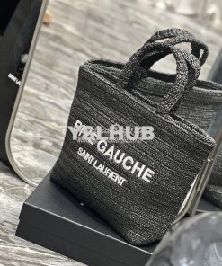 Replica YSL Saint Laurent Rive Gauche Supple Tote Bag In Raffia Croche