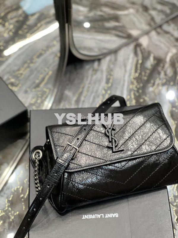 Replica YSL Saint Laurent Niki Body Bag In Crinkled Vintage Leather 57 4