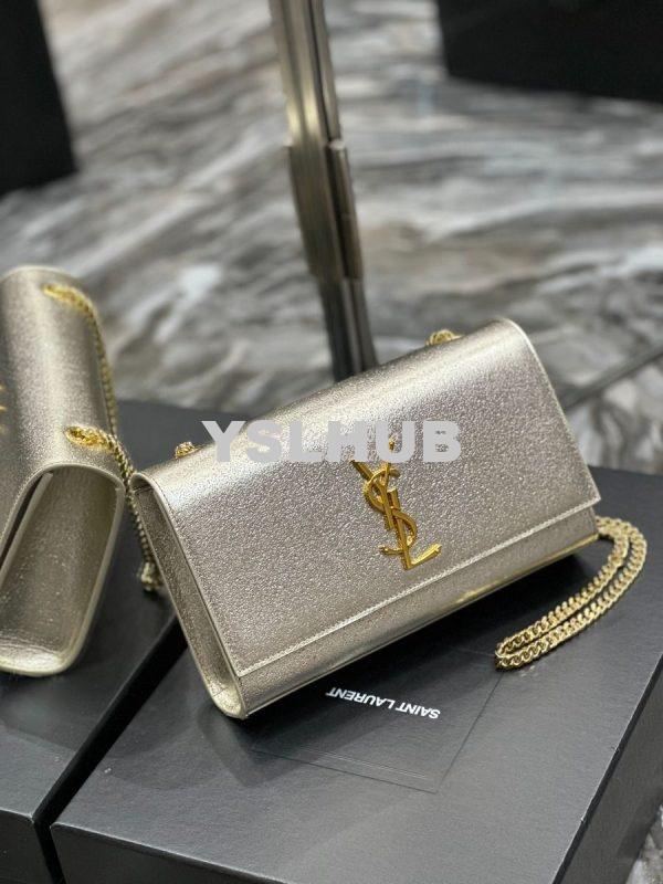 Replica YSL Saint Laurent Medium Kate Chain Bag In Pale Gold Metallic 2