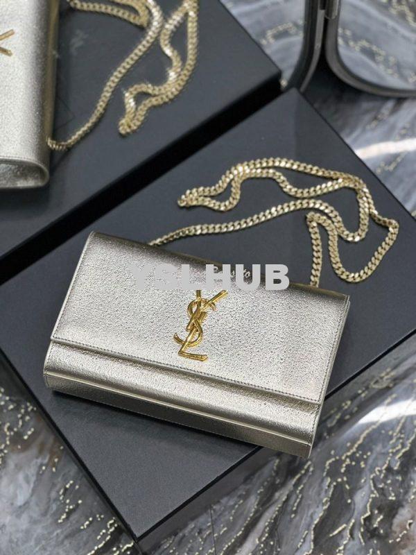 Replica YSL Saint Laurent Medium Kate Chain Bag In Pale Gold Metallic 5