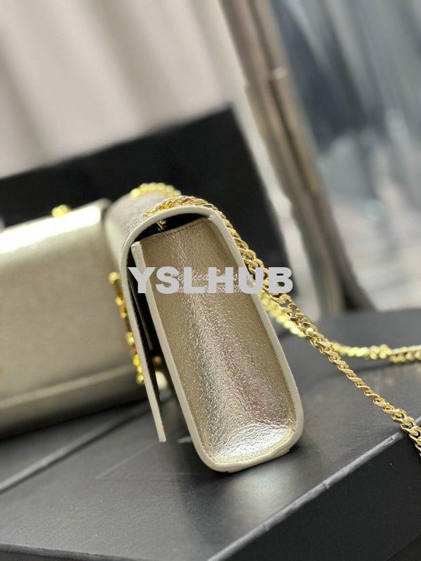 Replica YSL Saint Laurent Medium Kate Chain Bag In Pale Gold Metallic 7