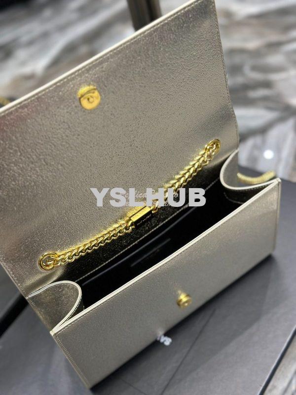 Replica YSL Saint Laurent Medium Kate Chain Bag In Pale Gold Metallic 10