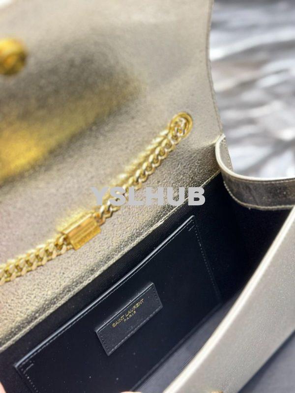 Replica YSL Saint Laurent Medium Kate Chain Bag In Pale Gold Metallic 11
