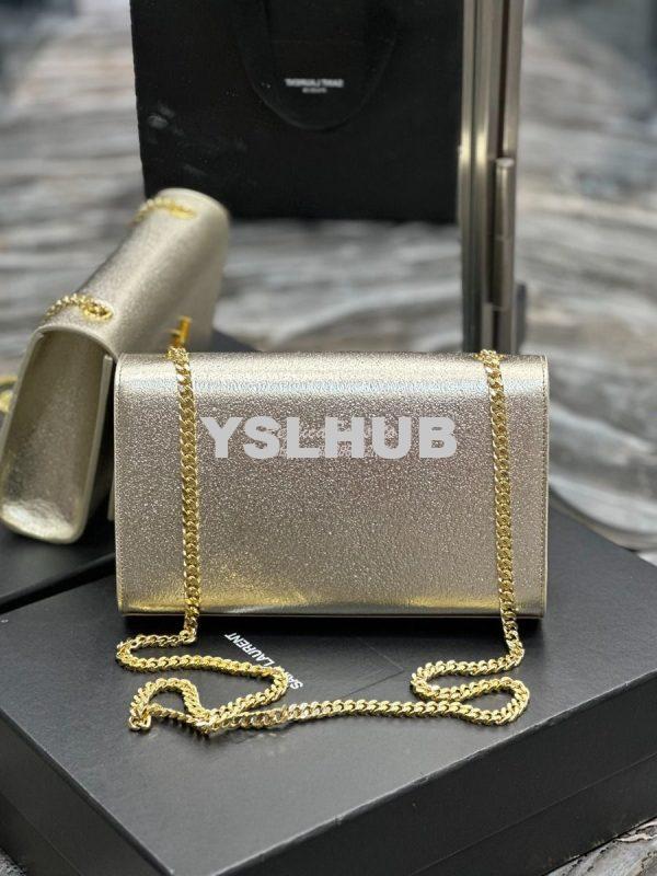 Replica YSL Saint Laurent Medium Kate Chain Bag In Pale Gold Metallic 12