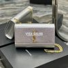Replica YSL Saint Laurent Medium Kate Chain Bag In Pale Gold Metallic 13