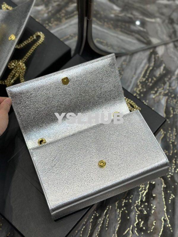 Replica YSL Saint Laurent Medium Kate Chain Bag In Silver Metallic Cal 9