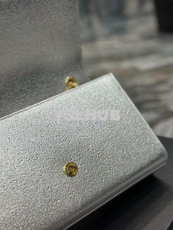Replica YSL Saint Laurent Medium Kate Chain Bag In Silver Metallic Cal 11