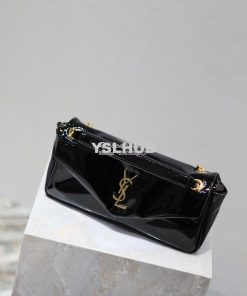 Replica Saint Laurent YSL Calypso In Patent Leather 734153 Black 2