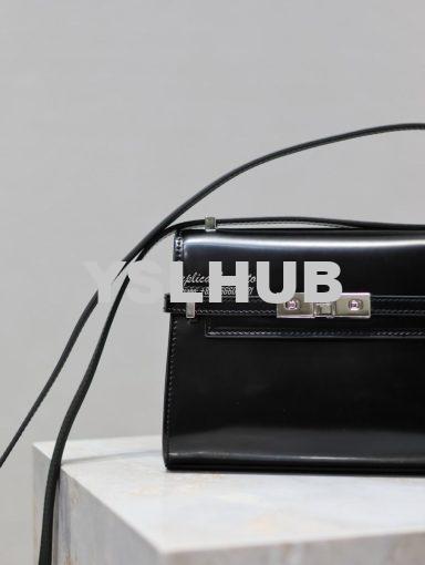 Replica Saint Laurent YSL Manhattan Small In Patent Leather with Silve 2