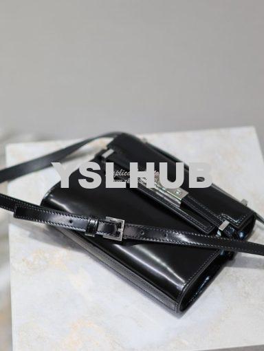 Replica Saint Laurent YSL Manhattan Small In Patent Leather with Silve 3