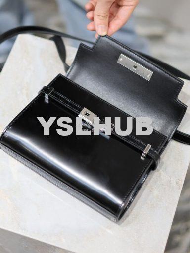 Replica Saint Laurent YSL Manhattan Small In Patent Leather with Silve 9