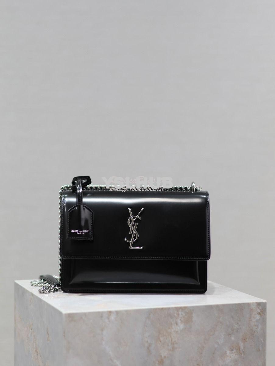 Replica Saint Laurent YSL Manhattan Small In Patent Leather with Silve 12