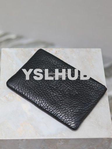 Replica Saint Laurent YSL Logo-Debossed Textured-Leather Pouch In Lamb 4