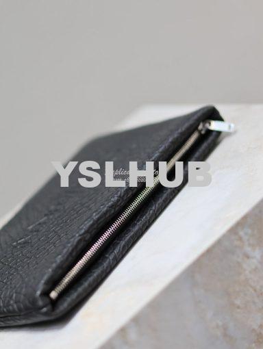 Replica Saint Laurent YSL Logo-Debossed Textured-Leather Pouch In Lamb 8