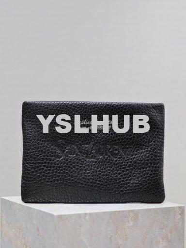 Replica Saint Laurent YSL Logo-Debossed Textured-Leather Pouch In Lamb 10