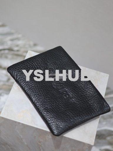 Replica Saint Laurent YSL Logo-Debossed Textured-Leather Pouch In Lamb 12