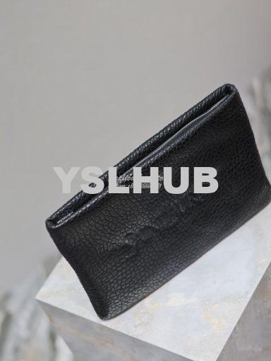 Replica Saint Laurent YSL Logo-Debossed Textured-Leather Pouch In Lamb 13