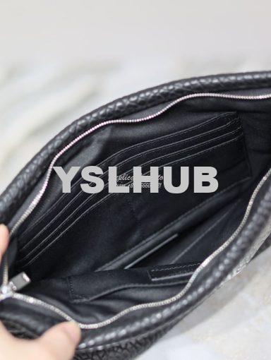Replica Saint Laurent YSL Logo-Debossed Textured-Leather Pouch In Lamb 14
