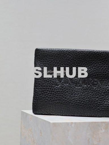 Replica Saint Laurent YSL Logo-Debossed Textured-Leather Pouch In Lamb 16
