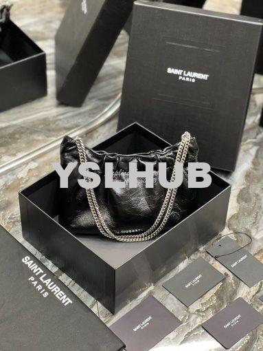 Replica YSL Saint Laurent Pac Pac Ruched Hobo bag 681632 Black 14