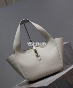 Replica YSL Saint Laurent Bea In Grained Leather 763435 White 2
