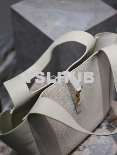 Replica YSL Saint Laurent Bea In Grained Leather 763435 White 7