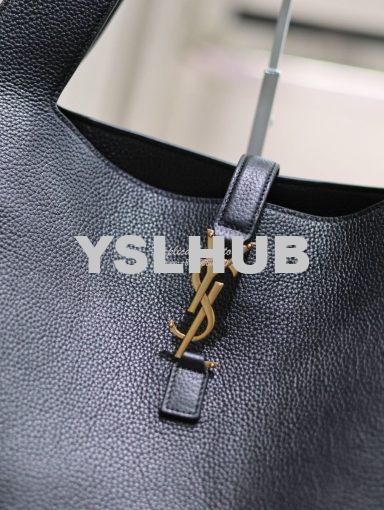 Replica YSL Saint Laurent Bea In Grained Leather 763435 Black 7