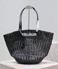 Replica YSL Saint Laurent Panier Small Bag In Raffia 761461 Black