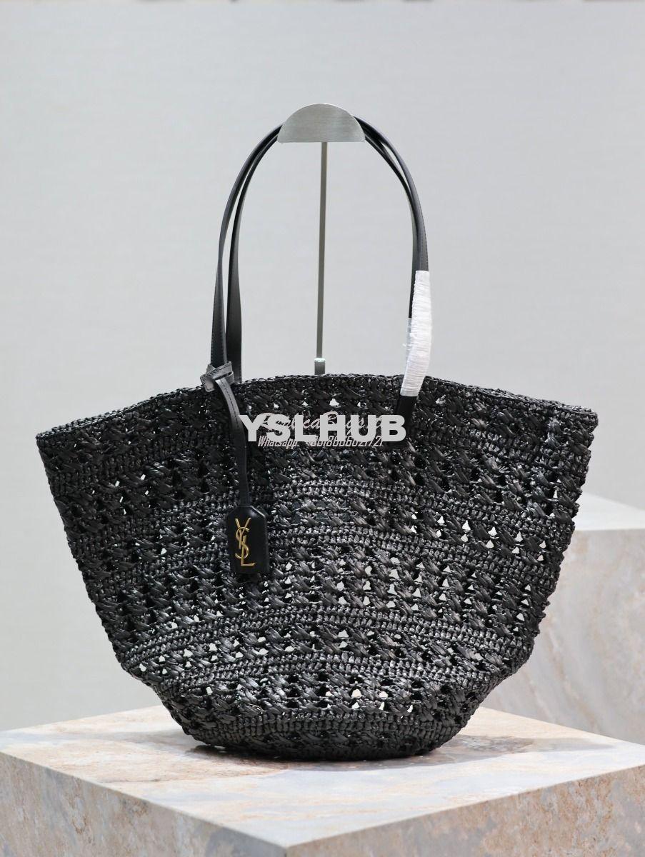 Replica YSL Saint Laurent Panier Small Bag In Raffia 761461 Black