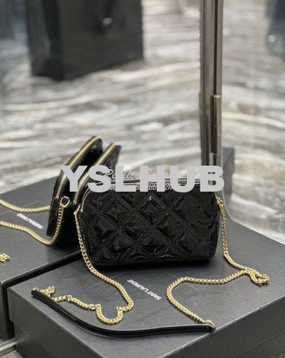 Replica Saint Laurent YSL Becky Double-Zip Pouch in Quilted Lambskin 6 11