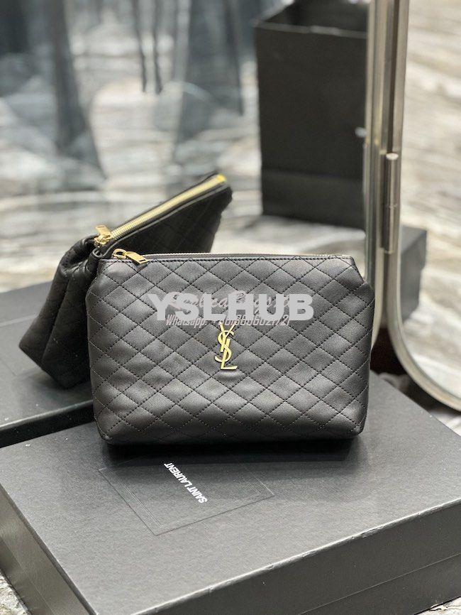 Replica YSL Saint Laurent Gaby Cosmetic Pouch In Quilted Leather 73395 11