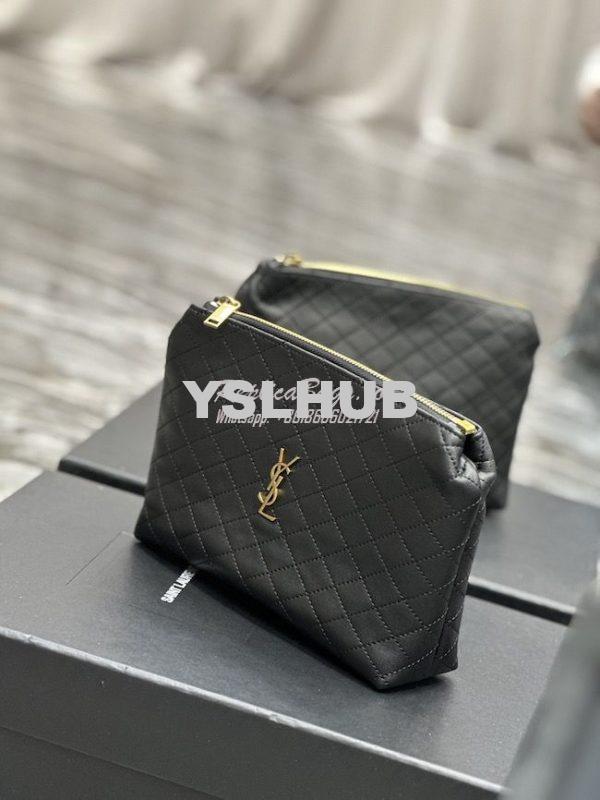 Replica YSL Saint Laurent Gaby Cosmetic Pouch In Quilted Leather 73395 5