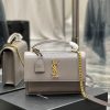 Replica YSL Saint Laurent Rive Gauche Embroidered Felt And Smooth Leat 15