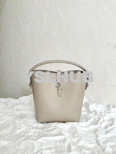 Replica YSL Saint Laurent Small Le 37 in Shiny Leather 7490362 Seasalt 3