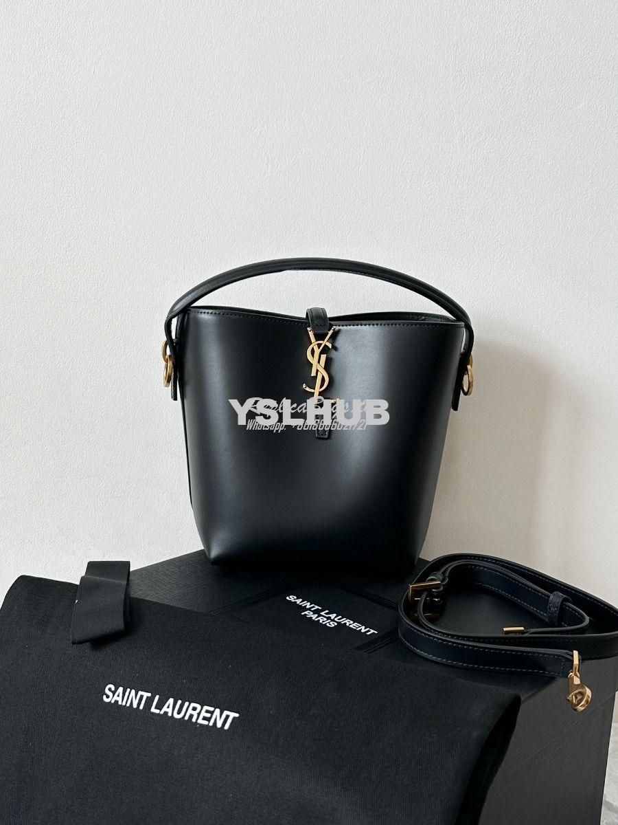 Replica YSL Saint Laurent Small Le 37 in Shiny Leather 7490362 Seasalt 12
